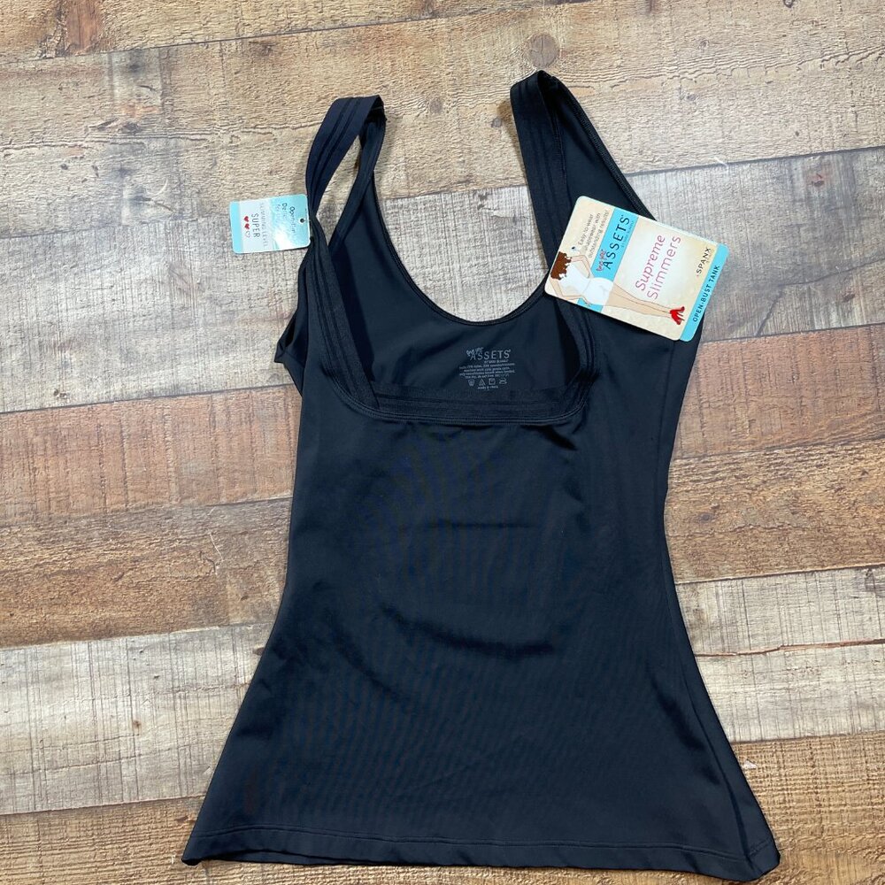 Assets by Spanx NWT Black Open Bust Shapewear Tank Top size XL - Picture 4 of 4